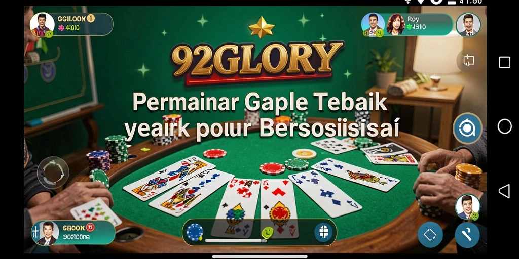 Tampilan permainan Gaple yang seru dan interaktif di 92GLORY.