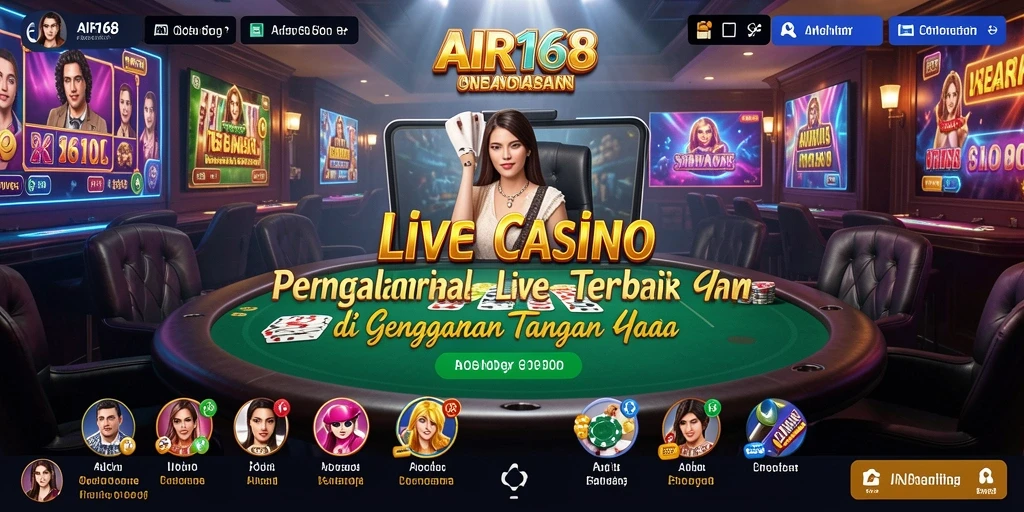 Screenshot gameplay Live Casino AIR168 yang mendebarkan dan interaktif.