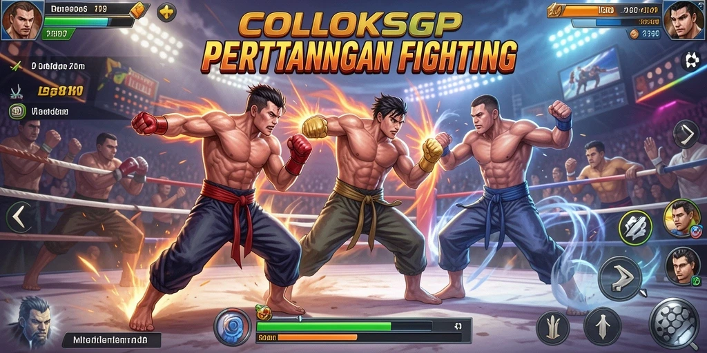 Screenshot utama COLOKSGP menampilkan aksi pertarungan mendebarkan di arena.