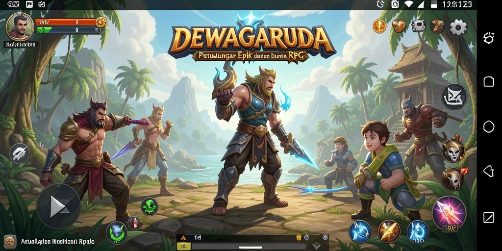 Tampilan gameplay DEWAGARUDA yang penuh aksi dan strategi.