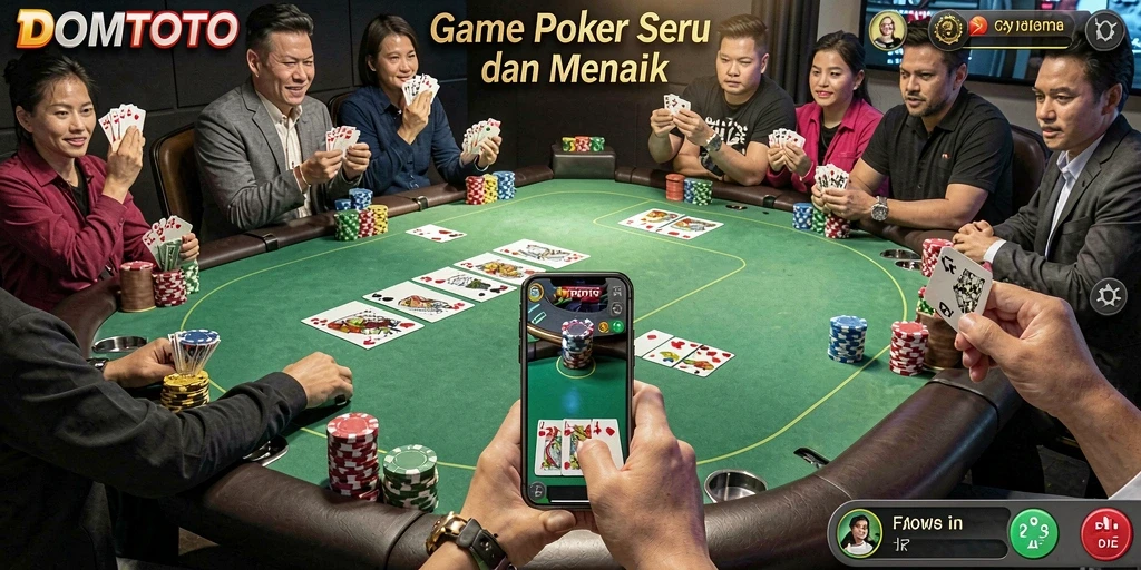 Tampilan menarik dari gameplay seru Poker di DOMTOTO.