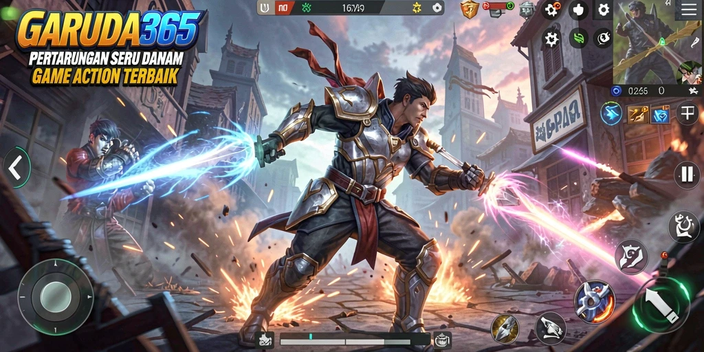 Screenshot gameplay GARUDA365 menampilkan aksi seru dan karakter yang dinamis.