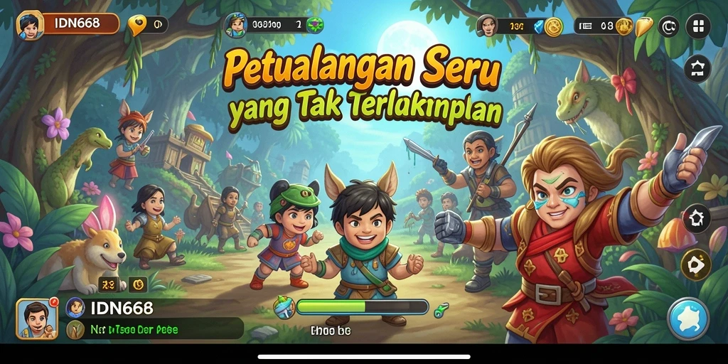 Tampilan gameplay IDN668 yang penuh dengan aksi petualangan.