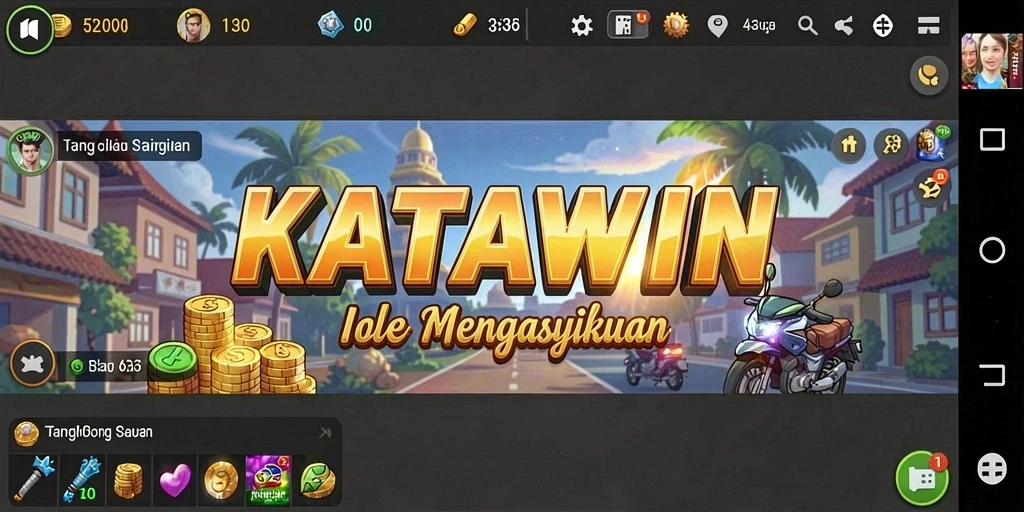 Tampilan gameplay KATAWIN yang menarik dan menawan.