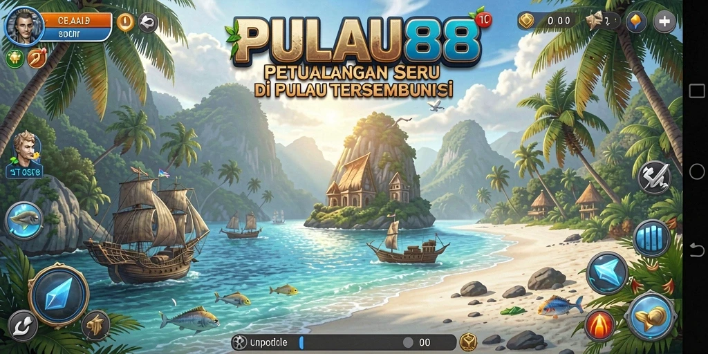 Tampilan gameplay PULAU88 yang menampilkan suasana petualangan seru.